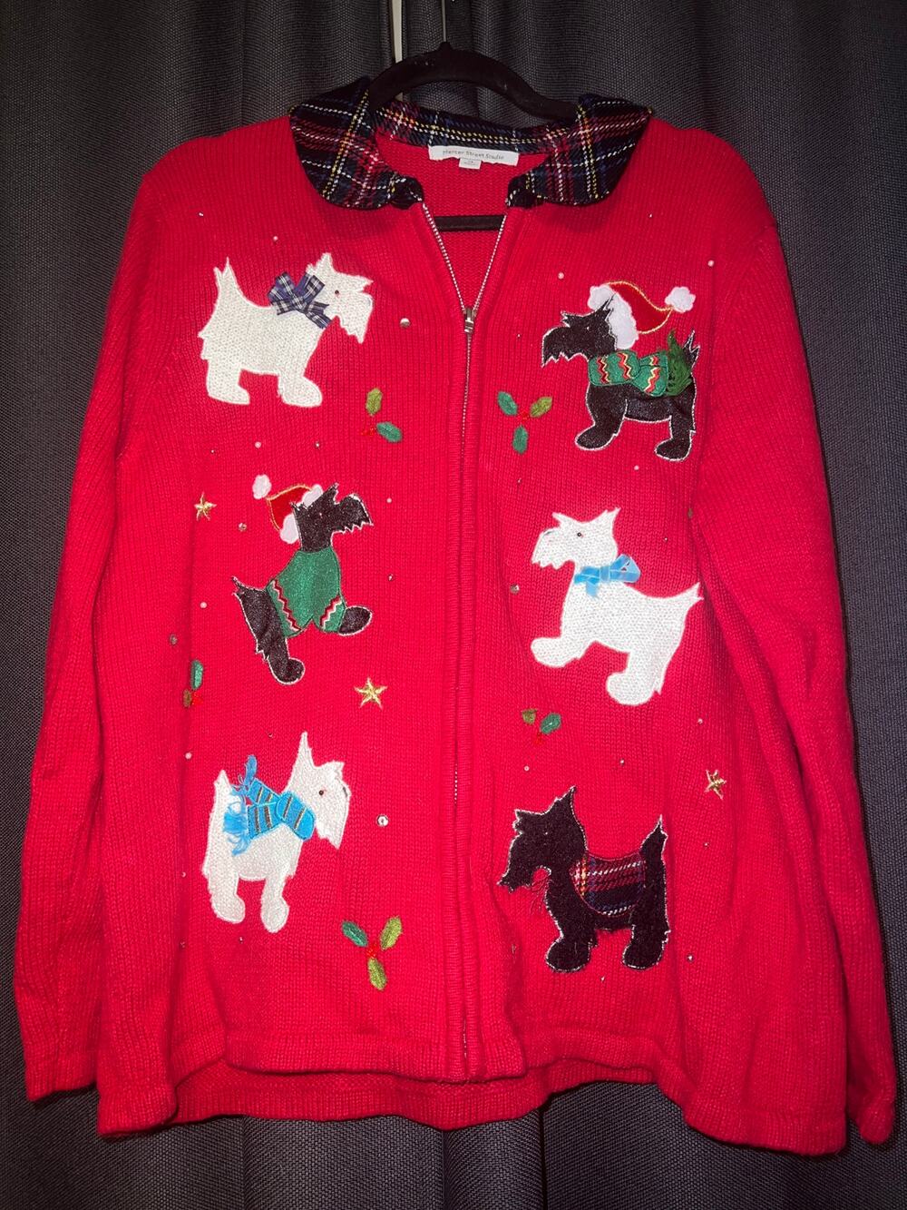 Ugly Christmas Sweater Xmas Cardigan Size XL Dog